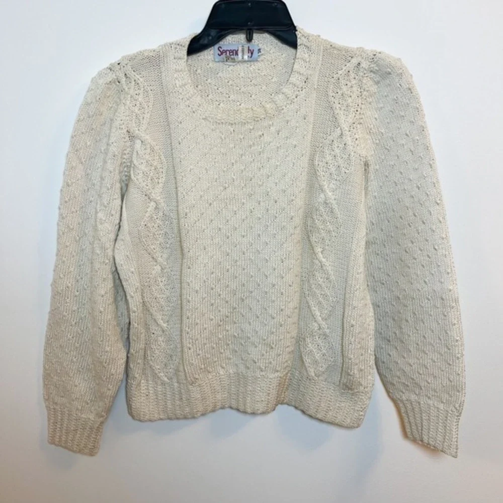 Cotton Cable Knit‎ Sweater Cream Cottagecore